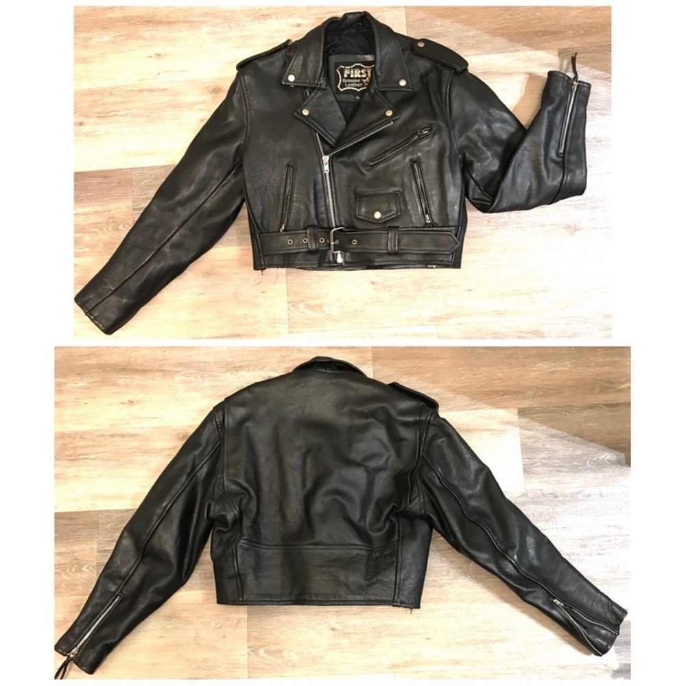 Vintage First Genuine Leather Motorcycle Jacket - Picture 2 of 7